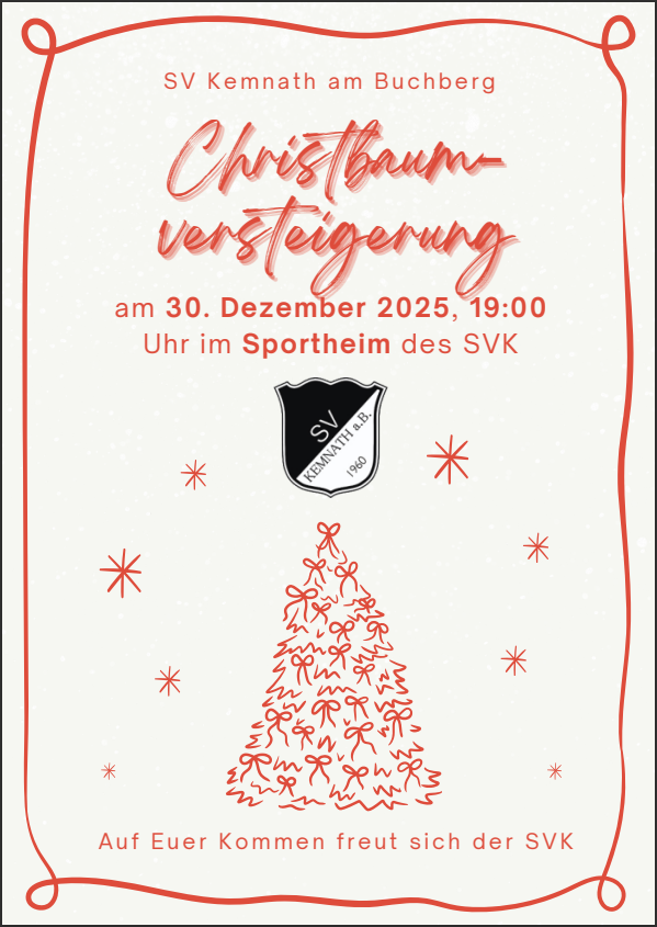 Einladung zur kleinen Christbaumversteigerung 2025