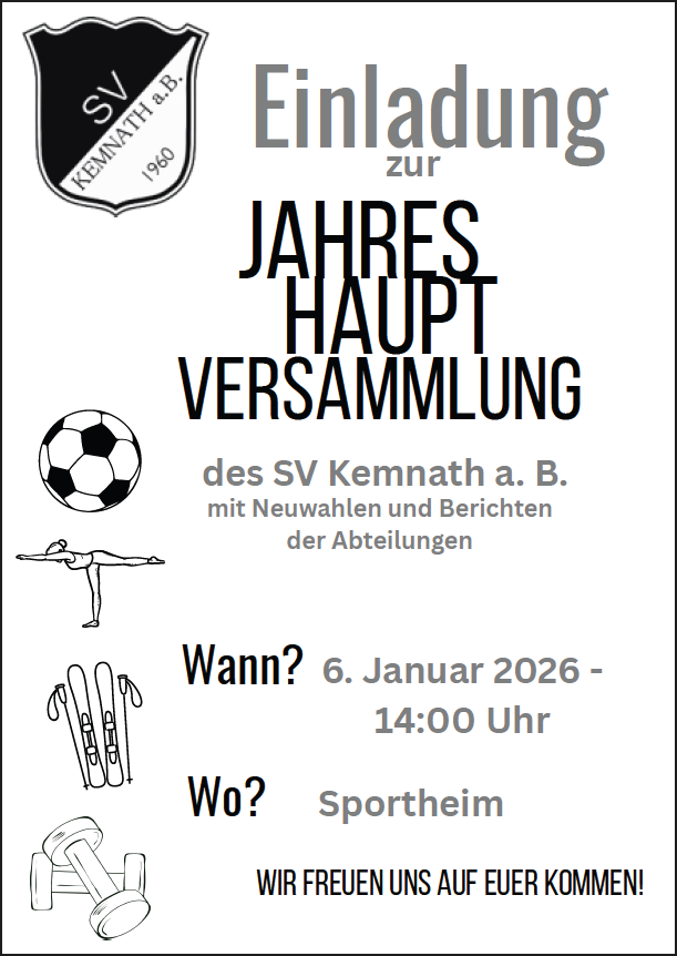 Einladung zur Jahreshauptversammlung 2026